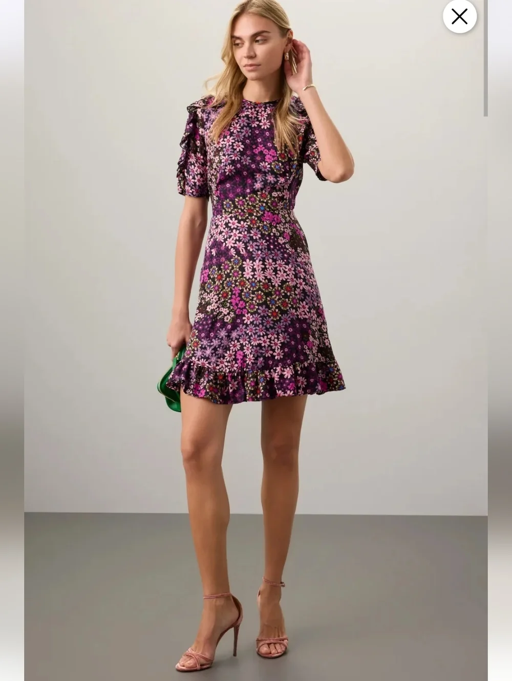 Kate Spade Pacific Petals Smocked Silk and Viscose Dress Size 6 MSRP $428